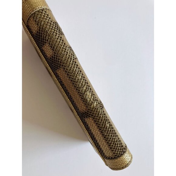 Burberry Haymarket Check Canvas Gold Leather Wallet Card Holder - Picture 9 of 10